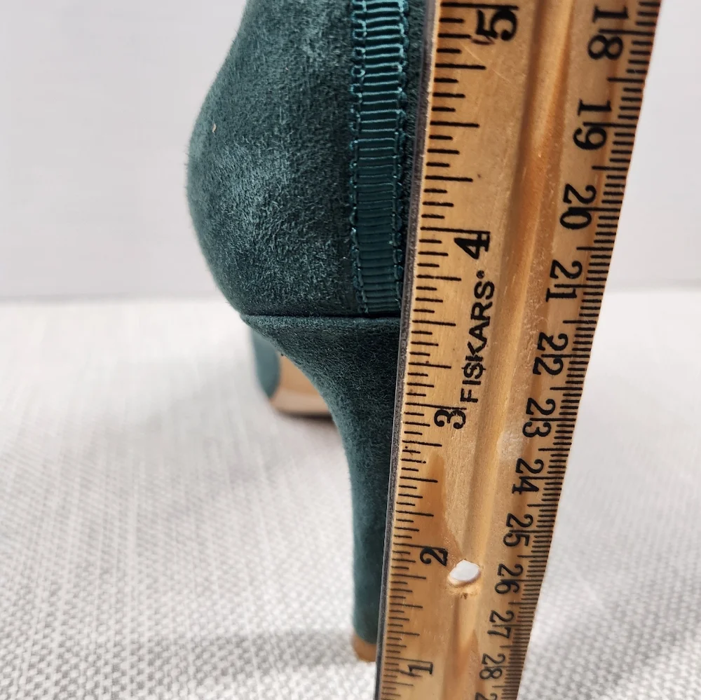 Boden size 38 green suede shootie leather heeled bootie